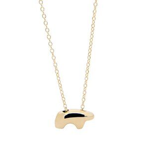 Yellow Gold Open Bottom Baby Bear Necklace froo The Golden Bear
